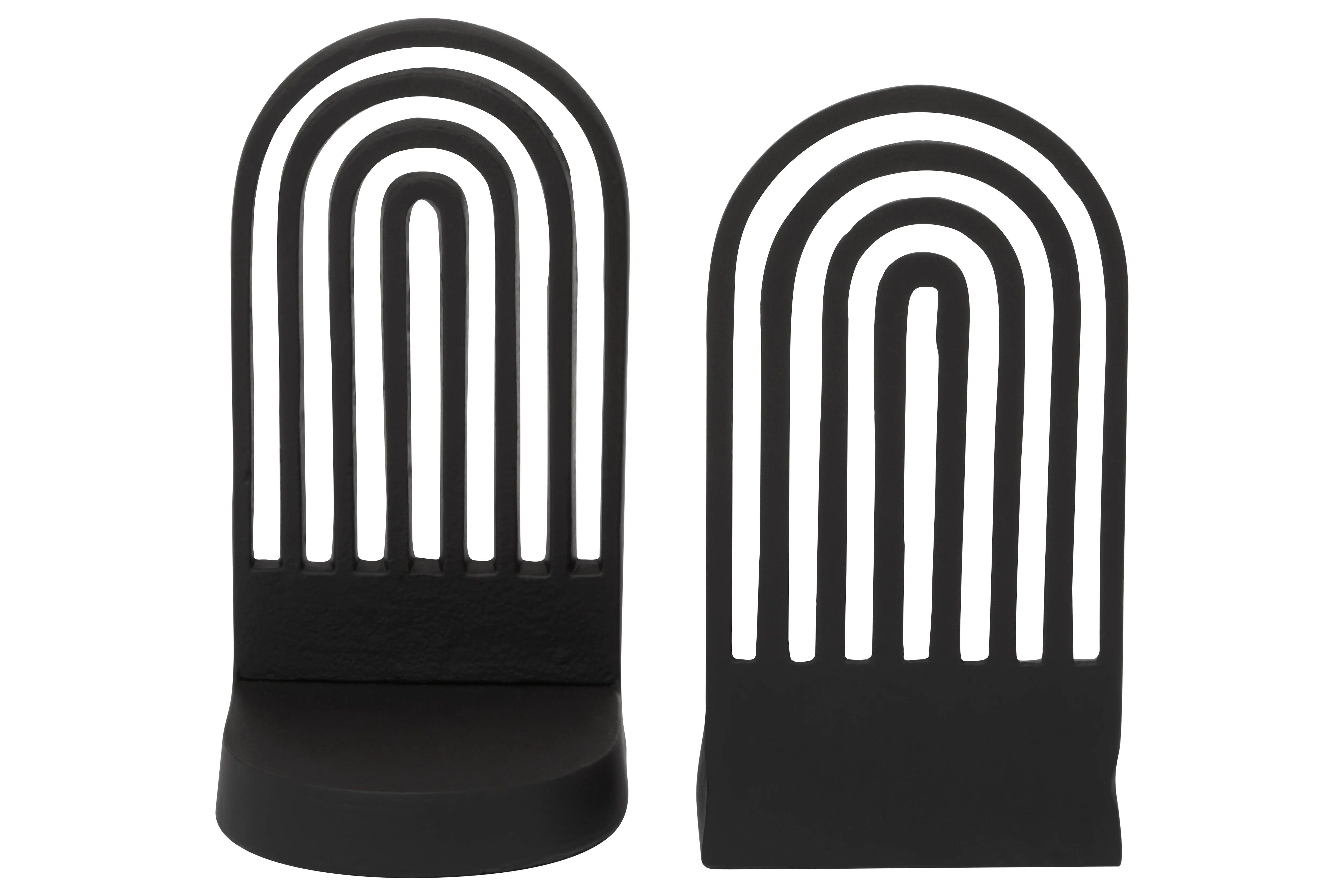 Set of 2 Elvie Black Finish Arched Bookends